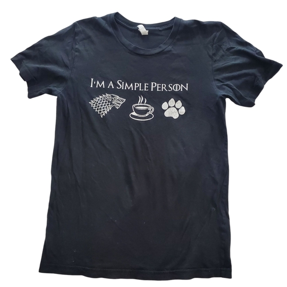Im A Simple Person, Black Short Sleeve Tshirt, Juniors,‎ Small, GOT-Coffee-Dogs - Picture 1 of 5